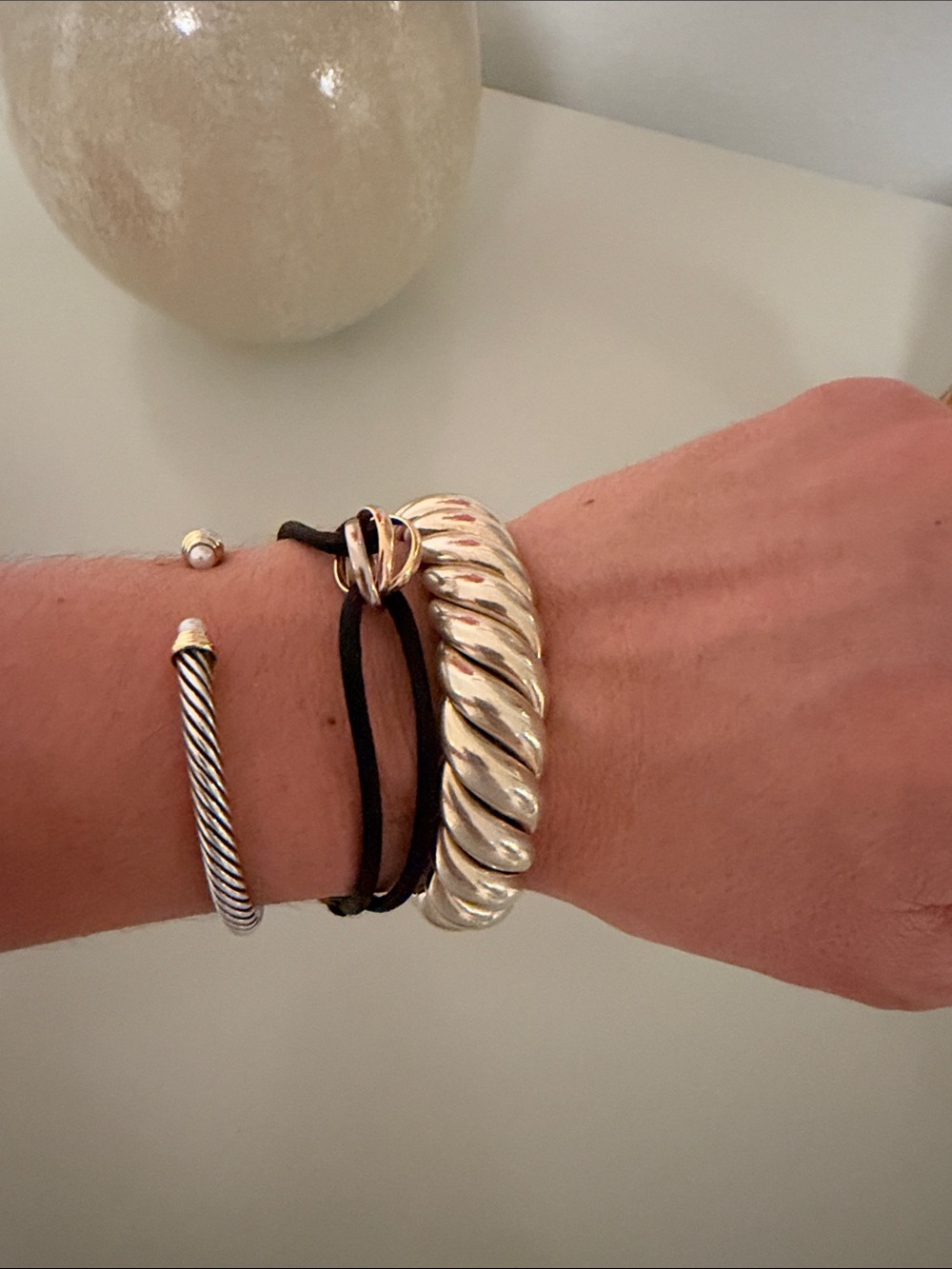 David Yurman Men's Twisted Curb Bracelet - Gold and Silver Tone
